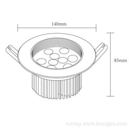 9W LED Downlight, Aluminum Housing, CE-certified, Epistar/Bridgelux LED Chip, Isolated LED Driver